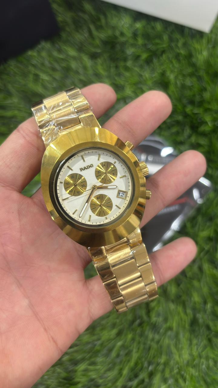 Rado Diastar White Dial Chronograph Watch For Men's