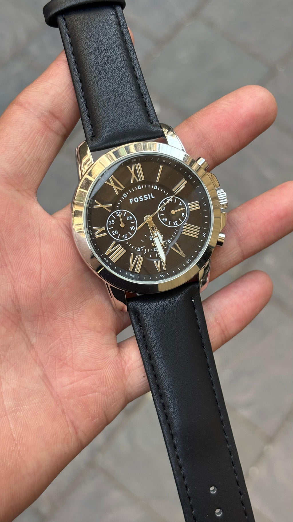 Fossil Silver Black Dial All Chronograph Working Men's Watch