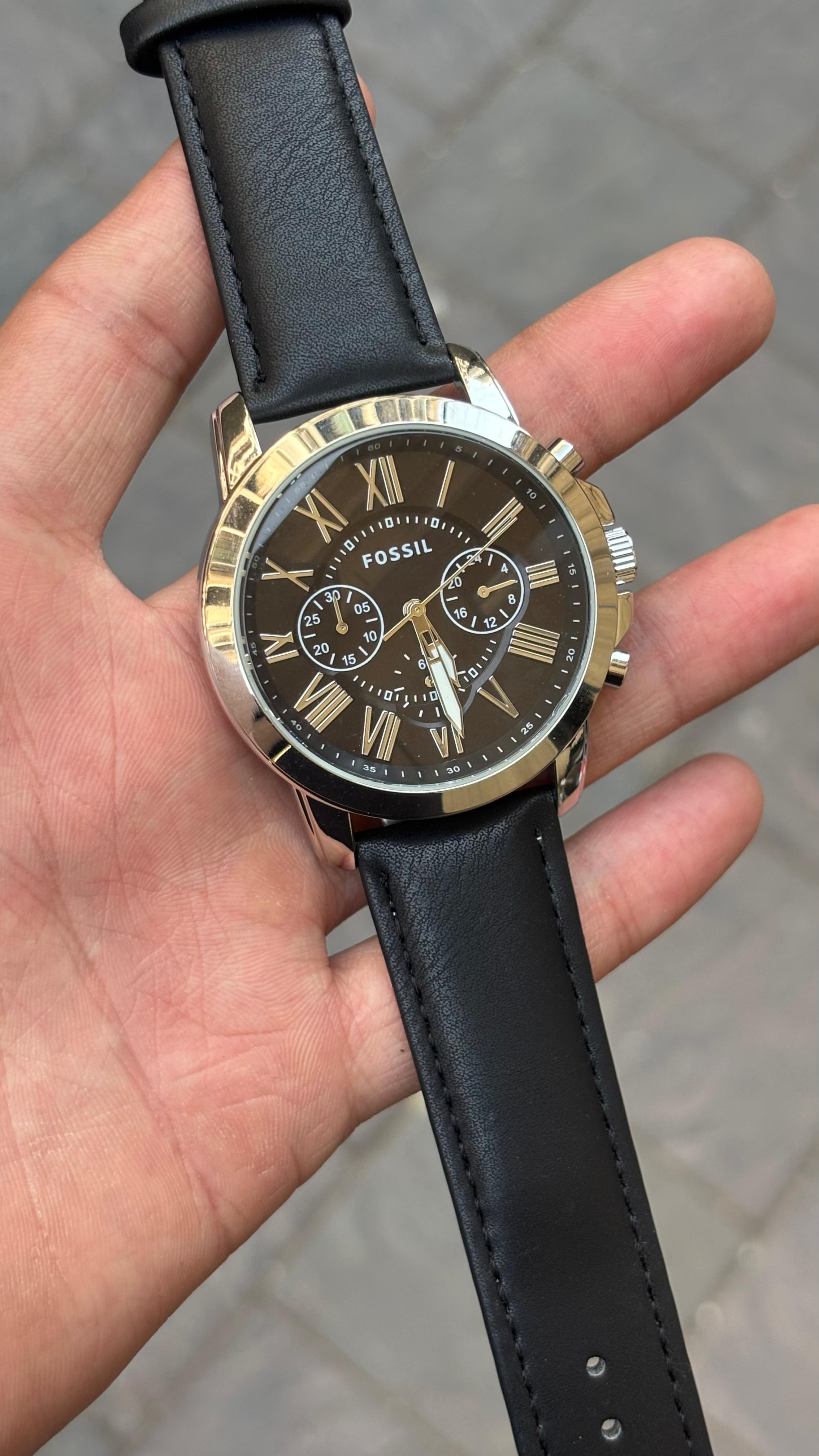 Fossil Silver Black Dial All Chronograph Working Men's Watch