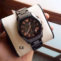 Empo-rio Ar-mani Ceramic Black Rose Gold Analog Watch For Men